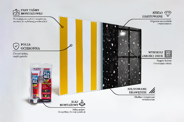 Konyhai hátfal panel Fekete márvány terrazzo terazzo