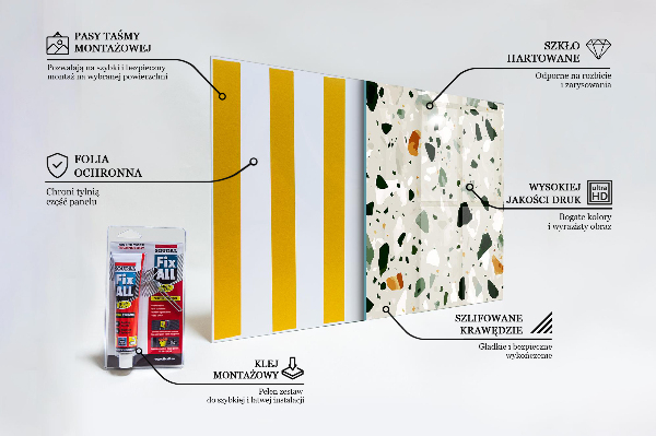 Konyhai hátfal panel Terrazzo természetes kő