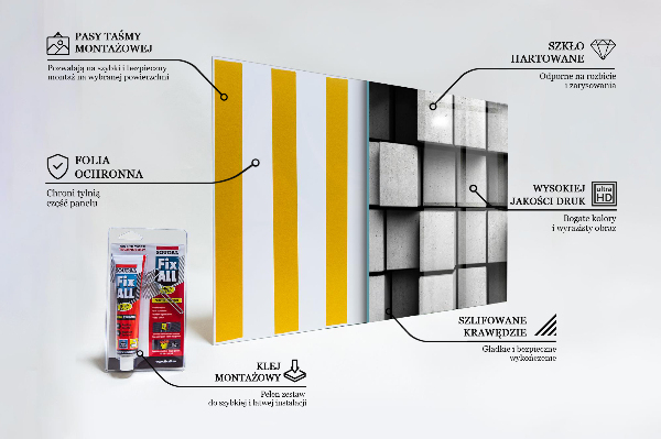 Konyhai panel Monokróm kockák