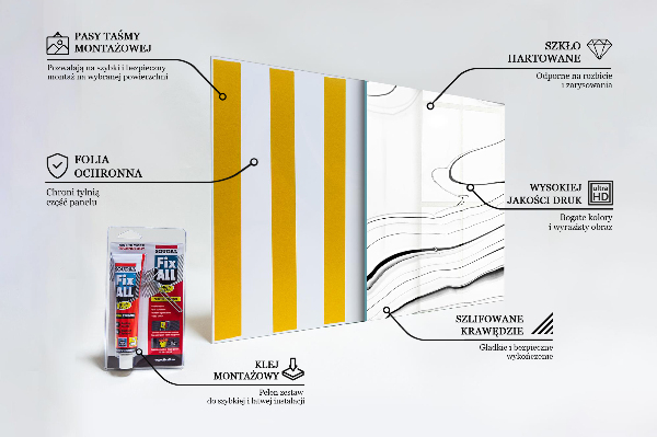 Konyhai panel Fehér márvány szerkezet
