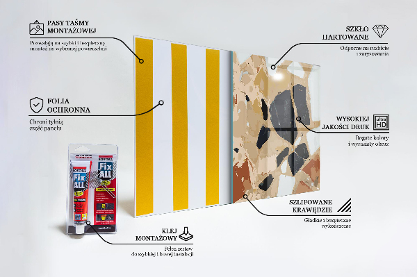 Konyhai hátfal panel Terrazzo természetes kő