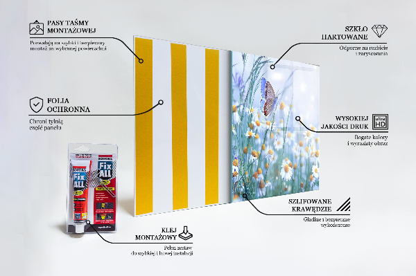 Konyhai hátfal panel Nyári réti pillangó virág