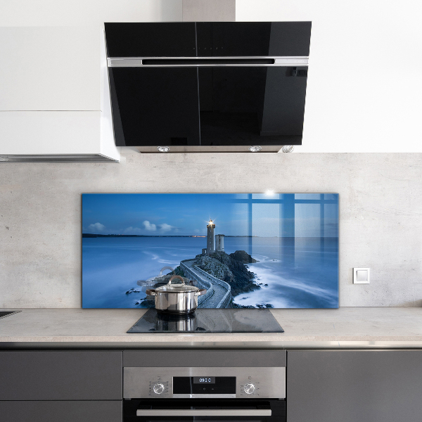 Konyhai hátfal panel Világítótorony alkonyatkor