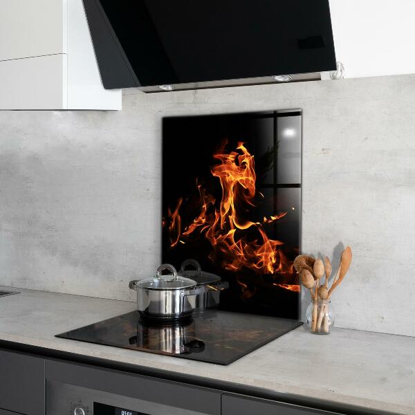 Konyhai üveg fali panel Tábortűz forró lángjai