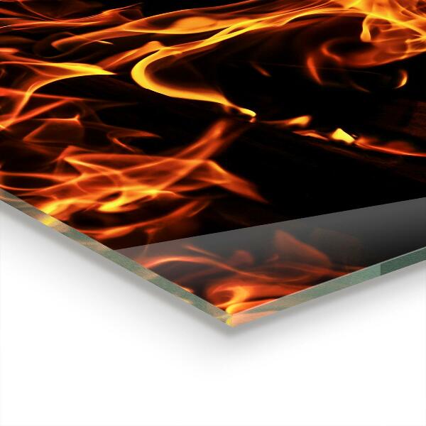 Konyhai üveg fali panel Tábortűz forró lángjai