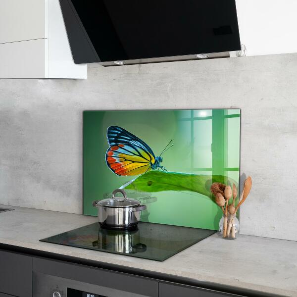 Konyhai panel Pillangó pihen egy levél