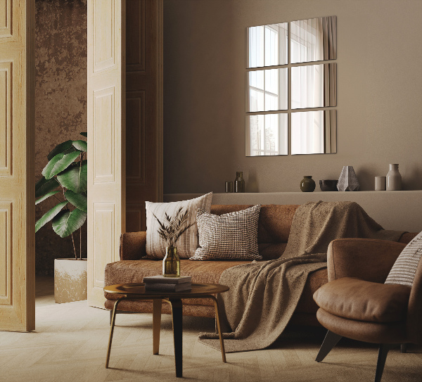 Tükörcsempék 6 db 16x16 cm