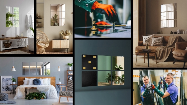 Tükörcsempék 6 db 16x16 cm