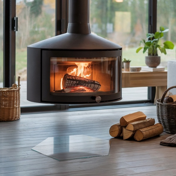 Üveg kandalló alátét h40