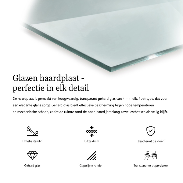 Üveg kandalló alátét h40