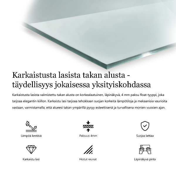 Üveg kandalló alátét h40