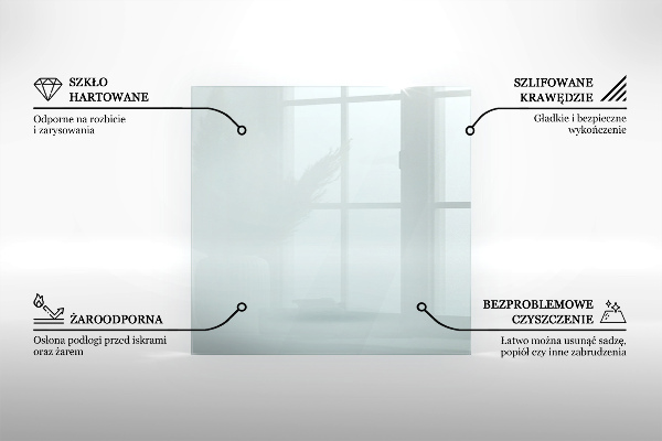 Üveg kandalló alátét h40