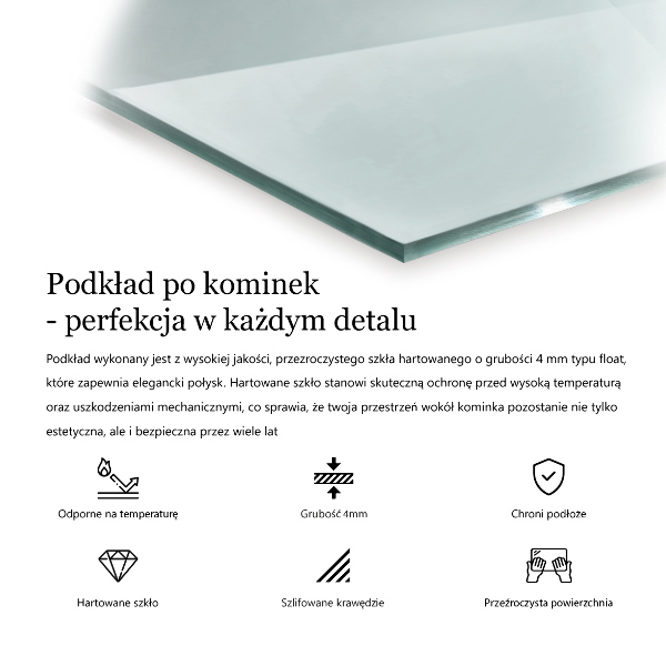 Üveg kandalló alátét h40