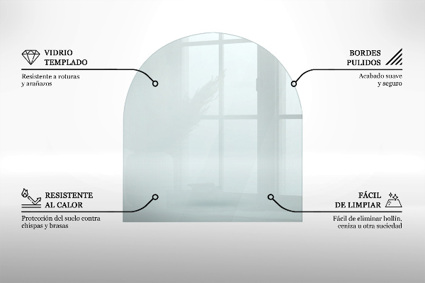 Kandalló üveg alátét 80x70 cm