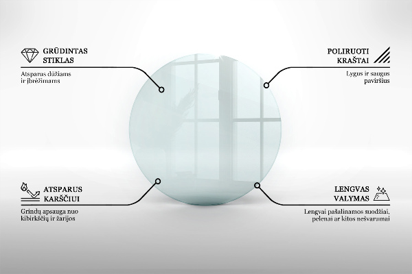 Üveg kandalló alátét fi100 cm