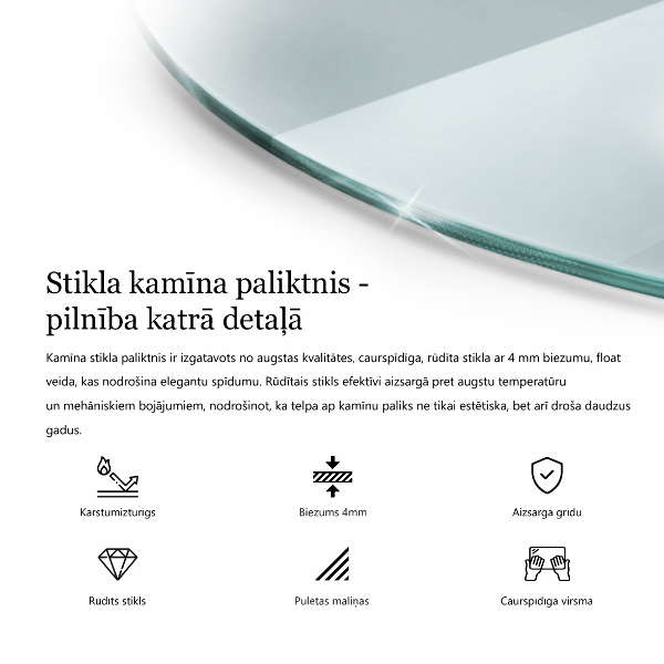 Üveg kandalló alátét fi100 cm