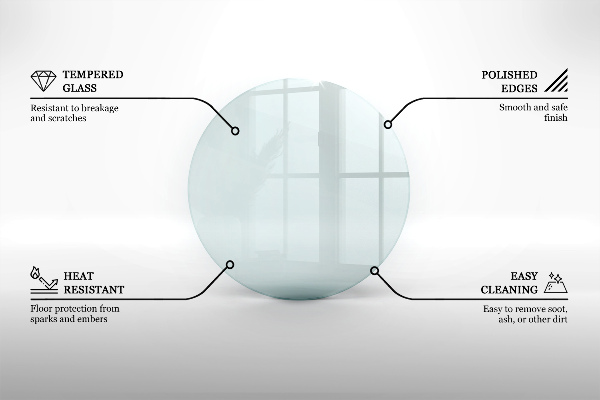Üveg kandalló alátét fi100 cm