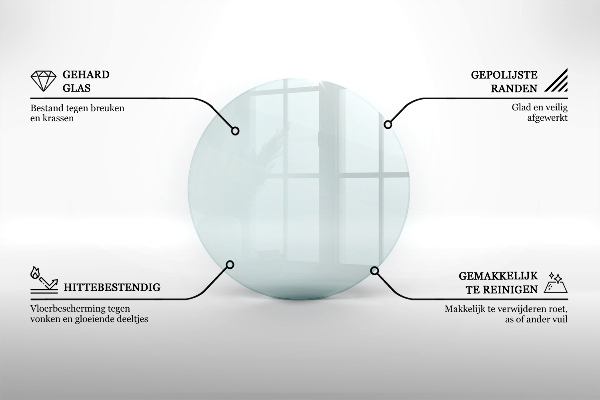 Üveg kandalló alátét fi60 cm