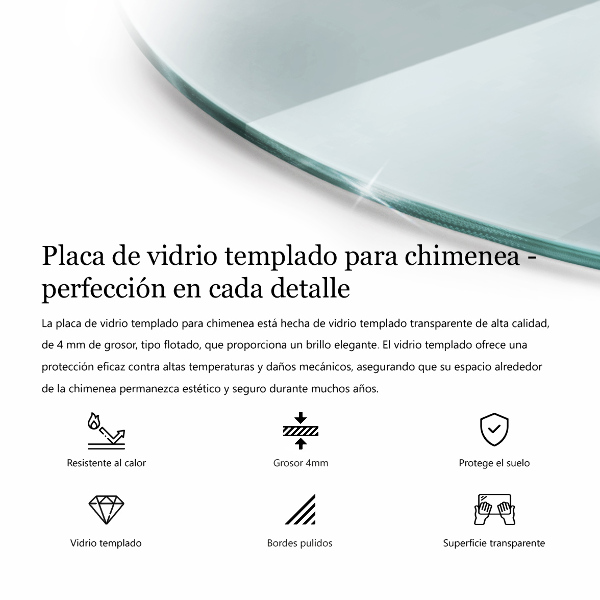 Üveg kandalló alátét fi60 cm