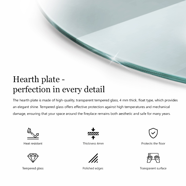 Üveg kandalló alátét fi60 cm