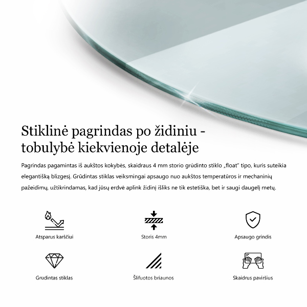 Üveg kandalló alátét fi80 cm