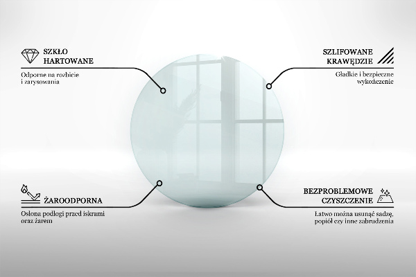 Üveg kandalló alátét fi80 cm