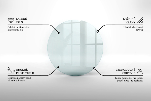 Üveg kandalló alátét fi90 cm