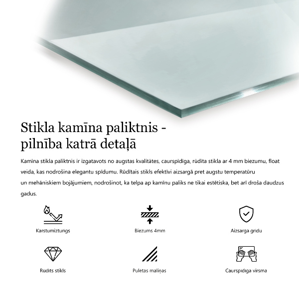 Kandalló üveg alátét 100x50 cm