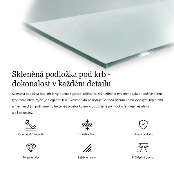 Kandalló üveg alátét 120x60 cm
