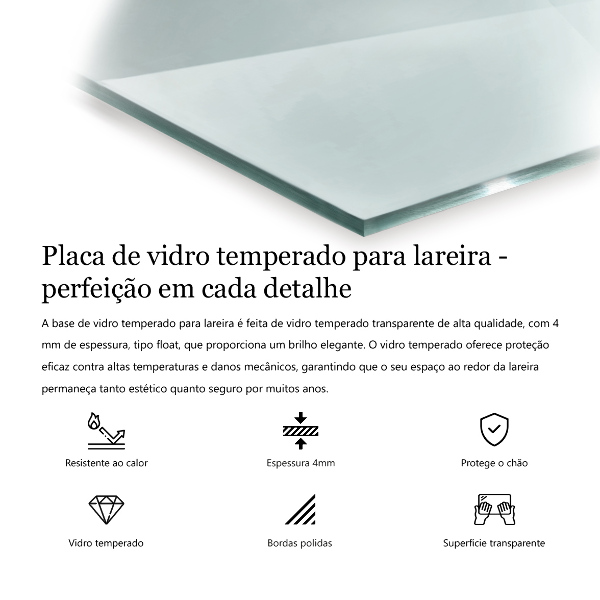 Kandalló üveg alátét 120x60 cm