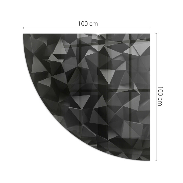 Negyedkör alakú üveg kandalló alátét Háromdimenziós geometria