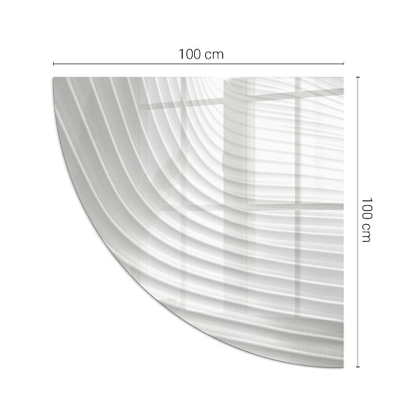 Negyedkör alakú kandalló alátét üveg Finom vonalak hullámai