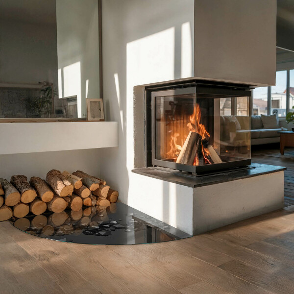 Negyedkör alakú kandalló alátét Absztrakt szilárdtestfelhő