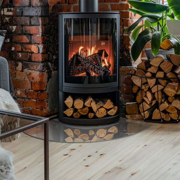 Negyedkör alakú kandalló alátét Beton textúra hatással