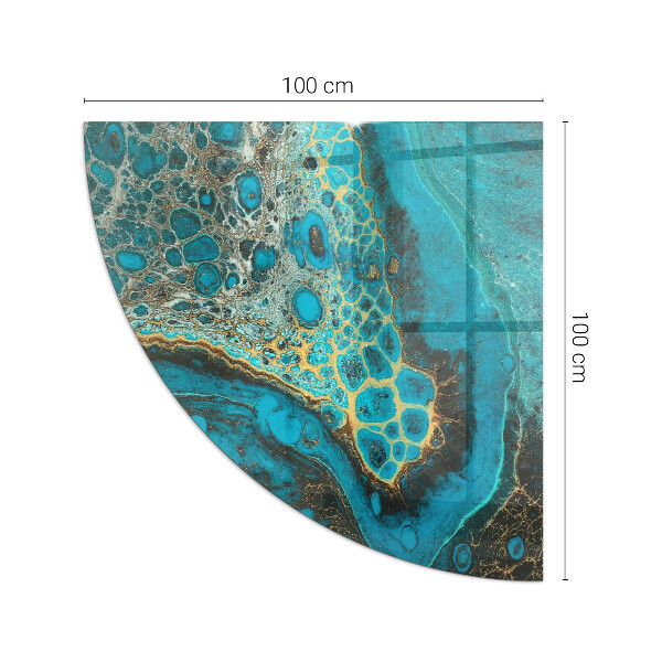 Negyedkör alakú üveg kandalló alátét Absztrakt organikus minta