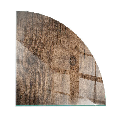 Negyedkör alakú üveg kandalló alátét Természetes fa minta
