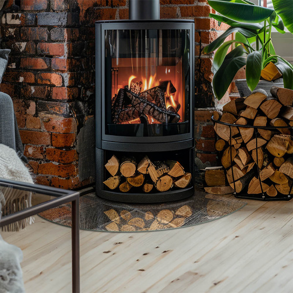 Negyedkör alakú kandalló alátét Perforált lemezminta