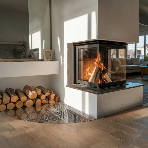 Negyedkör alakú kandalló alátét Perforált lemezminta