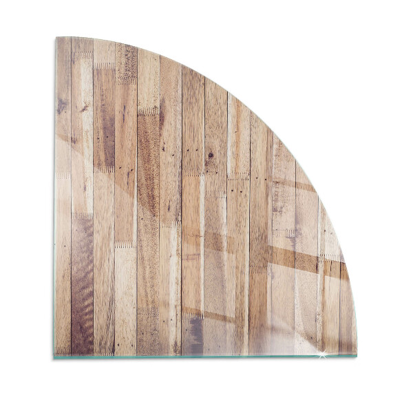 Negyedkör alakú kandalló alátét üveg Fa tábla az elrendezésben