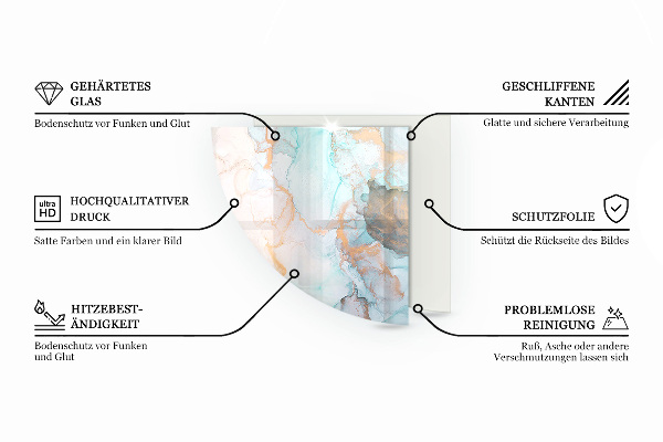 Negyedkör alakú kandalló alátét üveg Rusztikus stílusú deszkák