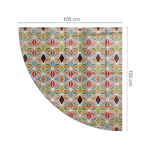 Negyedkör alakú kandalló alátét Sokszögű minták rácsban