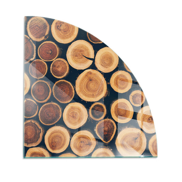 Negyedkör alakú kandalló alátét üveg Doboz vágott fával