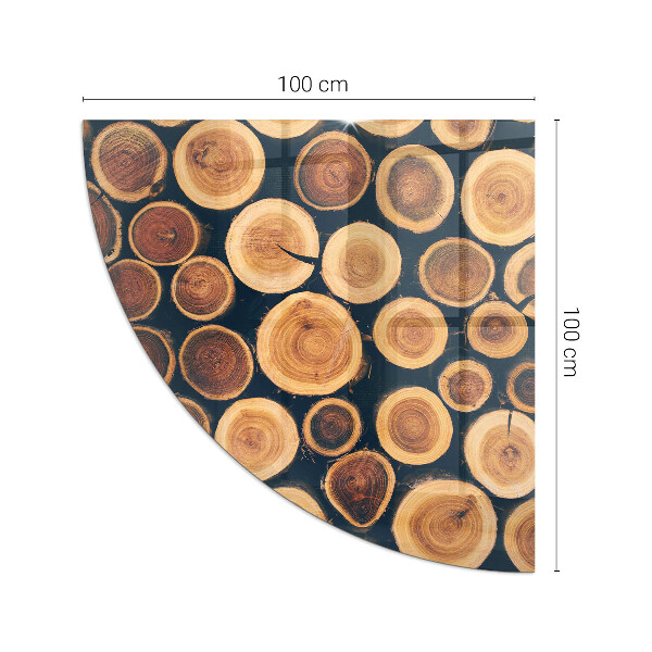 Negyedkör alakú kandalló alátét üveg Doboz vágott fával