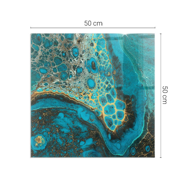 Négyzet alakú üveg kandalló alátét Absztrakt organikus minta