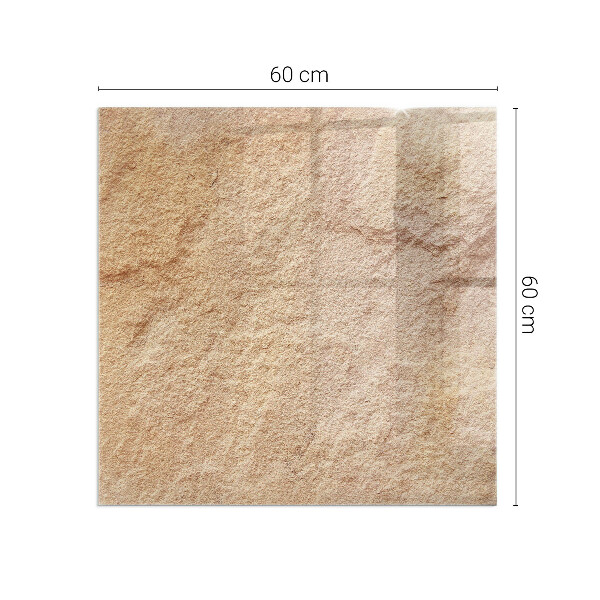 Négyzet alakú kandalló alátét üveg Természetes kő textúra