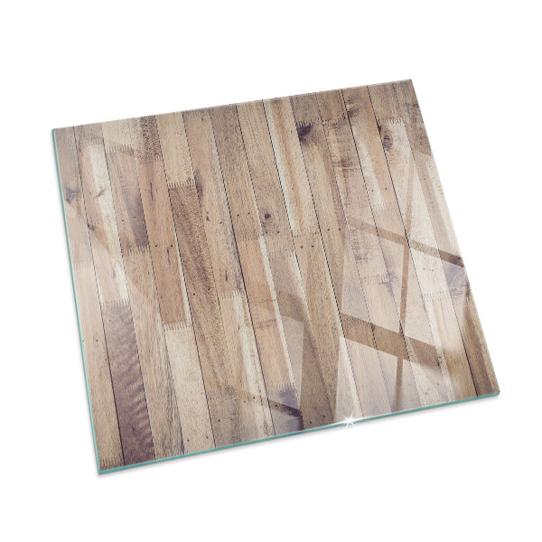 Négyzet alakú kandalló alátét üveg Fa tábla az elrendezésben