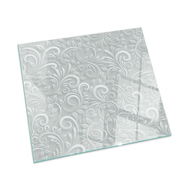 Négyzet alakú kandalló alátét Elegáns növényi minta