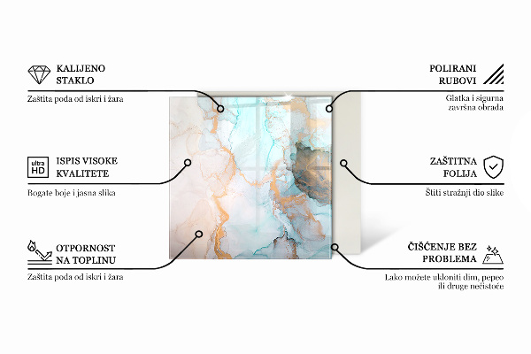 Négyzet alakú kandalló alátét Absztrakt geometrikus minta