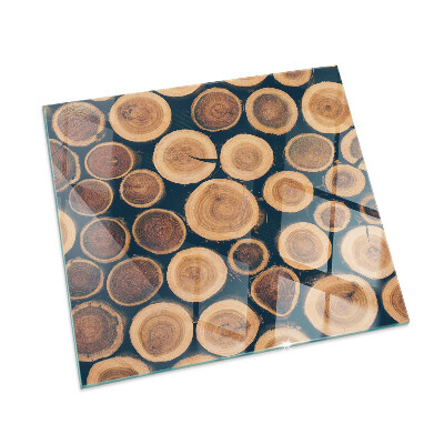 Négyzet alakú kandalló alátét üveg Doboz vágott fával