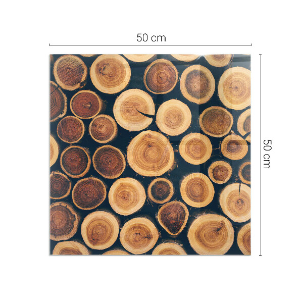 Négyzet alakú kandalló alátét üveg Doboz vágott fával